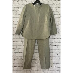 Women’s Akris Punto Francoise Houndstooth 2pc Long Sleeve Top & Pants Size 6/8